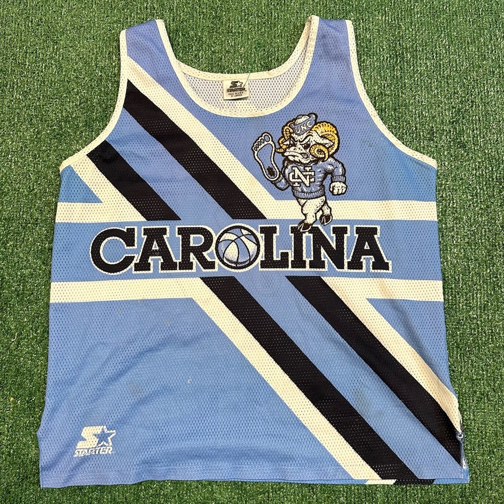 Vintage UNC Tar Heels Mesh Tank Top Basketball Starter Jersey Size Medium